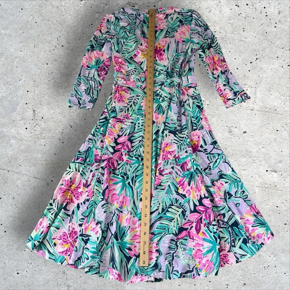 Lilly Pulitzer || Rozaline‎ Wrap Dress in Slathouse Soiree Floral Small - Picture 7 of 8